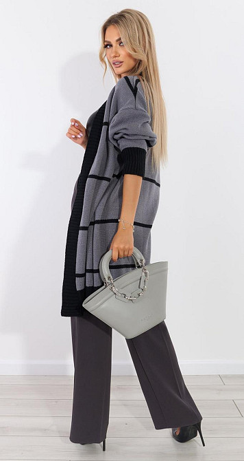 Вільний полегшений кардиган у смужку (42-48) Київ - фото 5