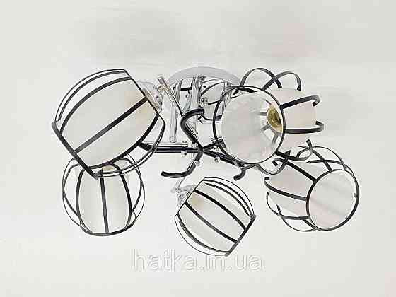 Стельова люстра на 5 плафонів 91195/5 хром+чорний Київ