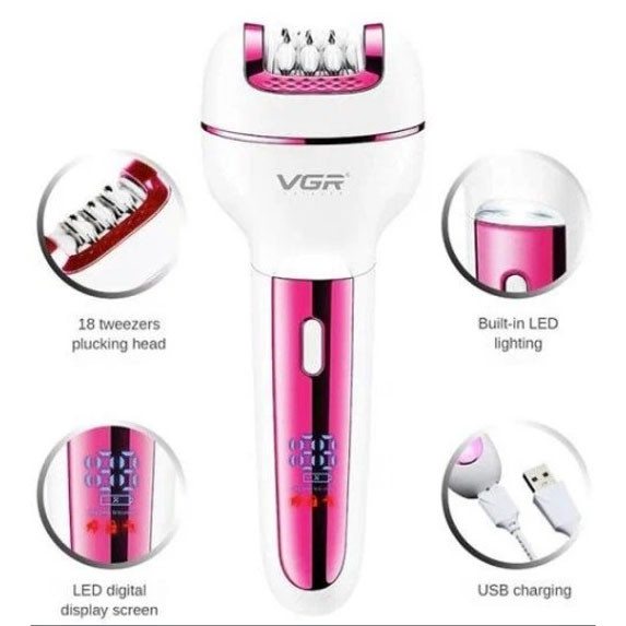 Епілятор електробритва для ніг VGR V-732, Епілятор жіночий із зарядкою від USB, Прилад для чищення ніг JY-93 Львів - фото 5