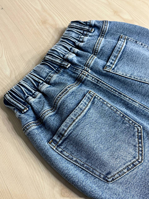 Спідниця жіноча джинсова ZJY 67510 - 68016 з розрізами резинка на талії великі розміри блакитна, блакитний, 44, 44, 117 см, 134 см Київ - фото 7