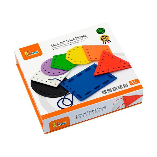 Дерев'яна шнурівка Viga Toys Геометричні фігури (50538) Харків - фото 5