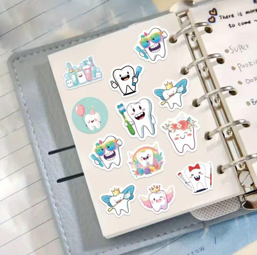 Стикеры зубчики – рулон 500 шт, милые наклейки для декора Киев - изображение 3