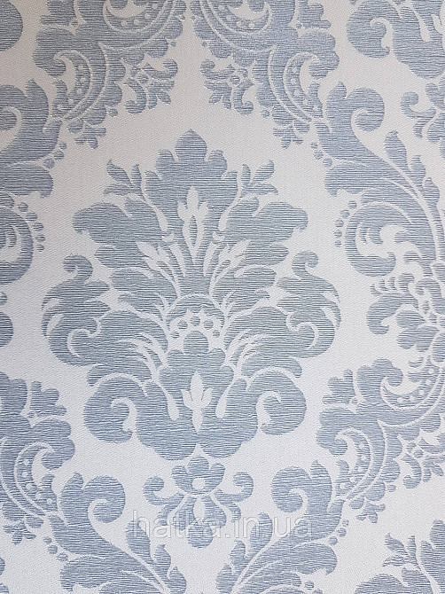 Шпалери вінілові на флізеліні Rasch Trianon Xlll 0.53х10 класика структурні вензелю завитки блакитні на білому Київ - фото 3