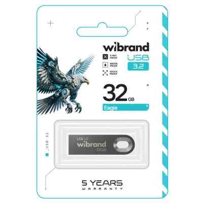 USB флеш накопичувач Wibrand 32GB Eagle Grey USB 3.2 Gen 1 (USB 3.0) (WI3.2/EA32U10G) Вінниця