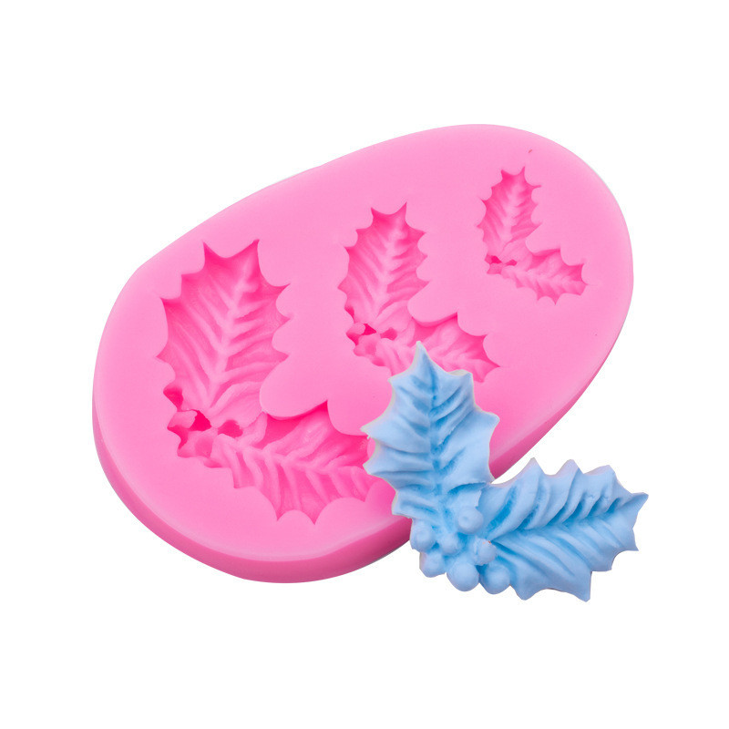 Молд новогодний Рождественский листок 53 на 82 мм розовый Киев - изображение 3