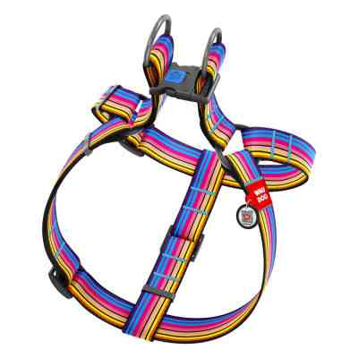 Шлея для собак WAUDOG Nylon з QR паспортом "Лінія 1" пластиковий фастекс XL (324-0006) Вінниця