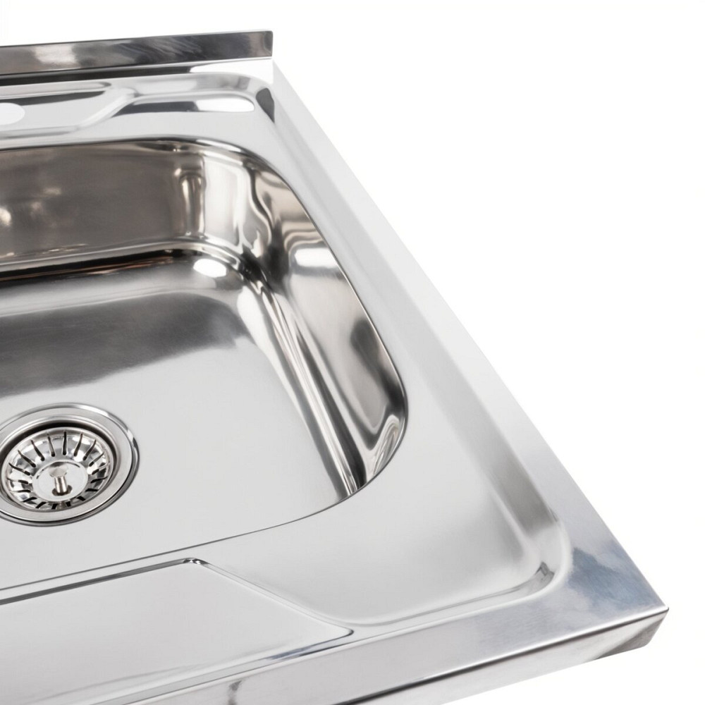 VALESO Кухонна мийка з нержавіючої сталі Valeso ПОЛІРОВКА 6060 R (0,7/160 мм) Київ - фото 4