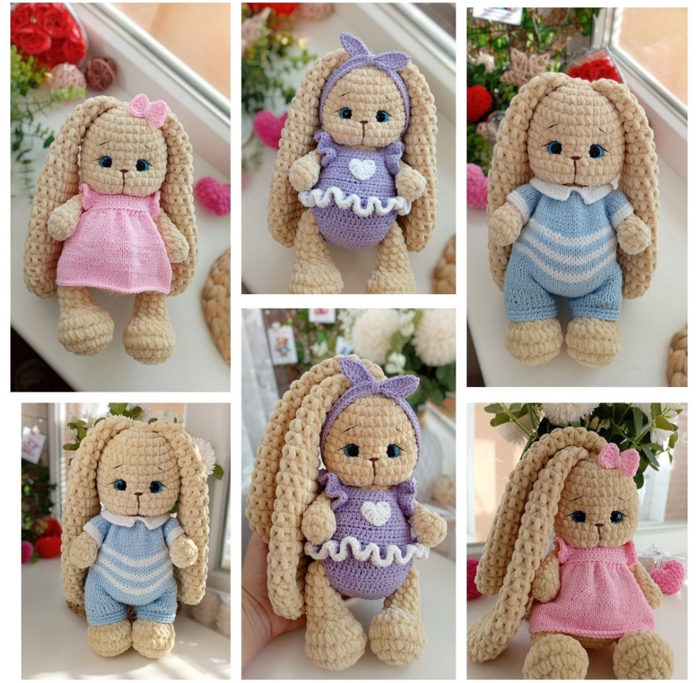 В наявності! В'язані іграшки, м'які іграшки, зайка, ведмедик, плюшеві Харьков - изображение 5