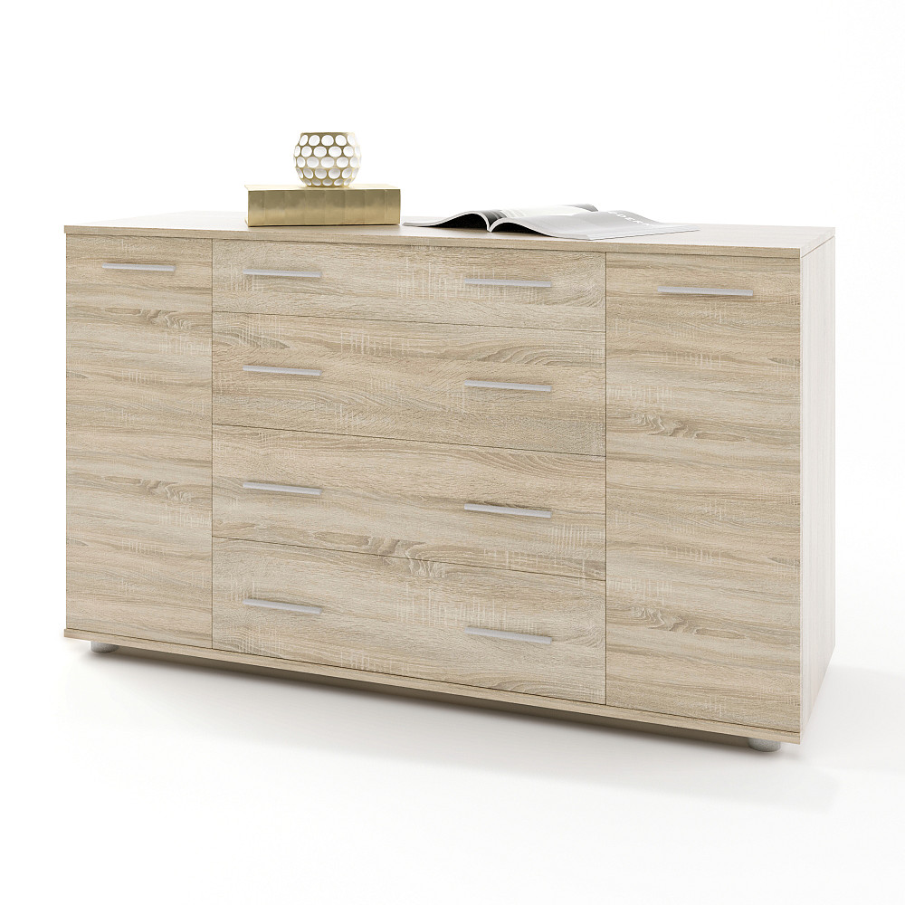 Комод для речей К-4 Еверест 130х38х73 дуб сонома Телескопічні (кулькові) (DTM-2030) Дніпро - фото 2