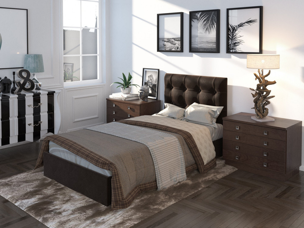 Ліжко GrenadineDesign без підйомного механізму 90x190 коричневий Київ - фото 2