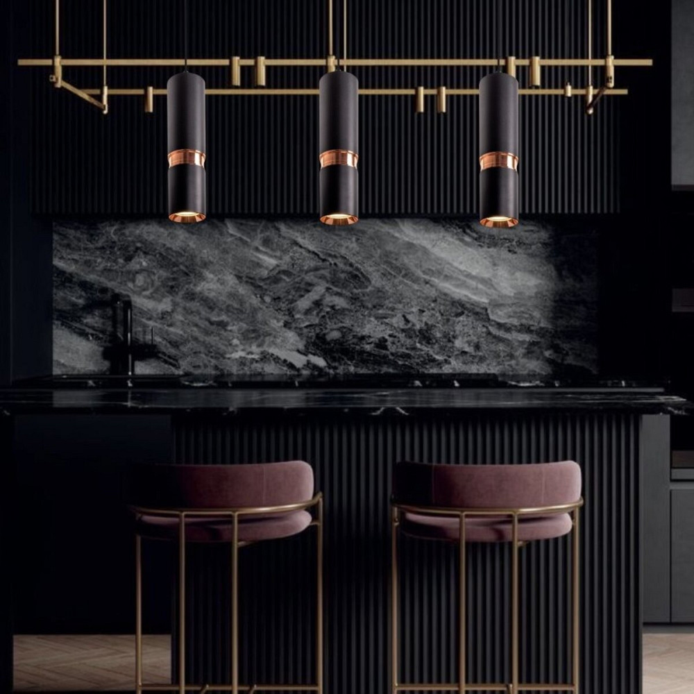 Люстра підвісна в стилі лофт Sirius PRD 4631-P BK R-GD на 1 плафон Коломия - фото 2