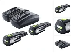 Zestaw akumulatorów Festool 2x BP 18 Li 3.0 Ergo I V 3,0 Ah / 3000 mAh Li-Ion ( 577704 ) + podwójna ładowarka TCL 6 DUO 577017 Киев