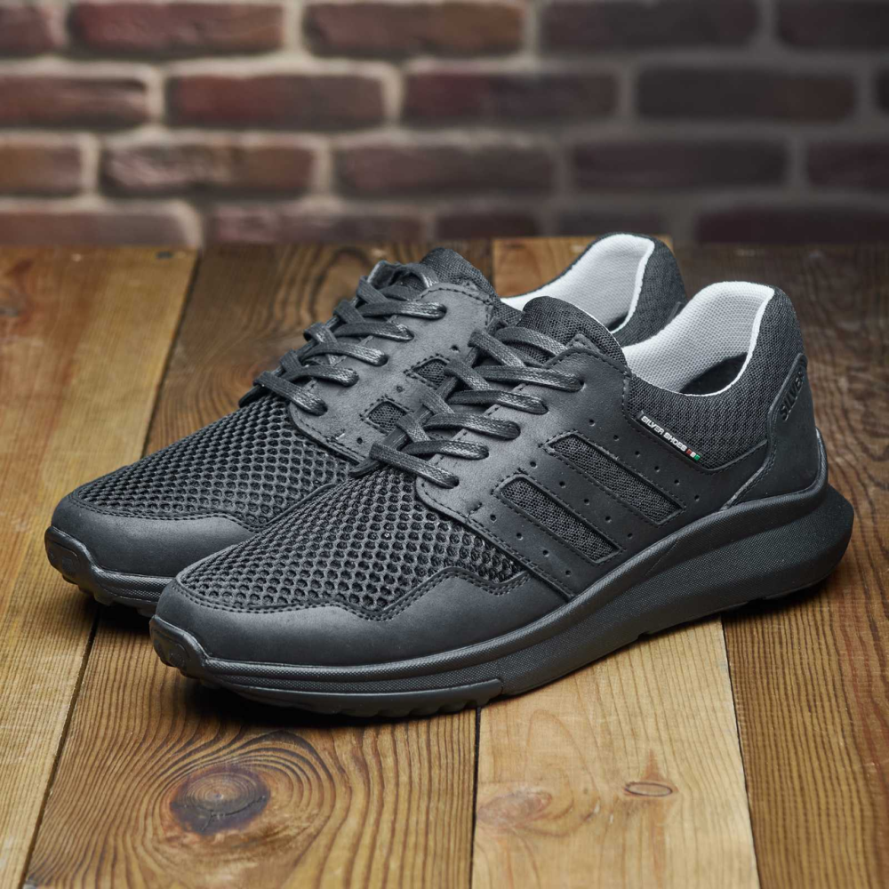 Літні шкіряні мокасини сітка чорні чоловіче взуття 192 черн Харьков - изображение 1