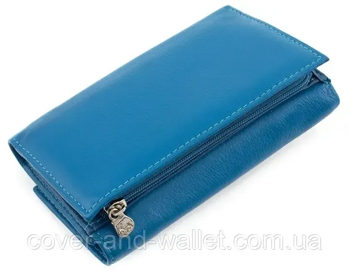 Невеликий жіночий гаманець блакитного кольору із натуральної шкіри Marco Coverna MC 1418 Київ - фото 3