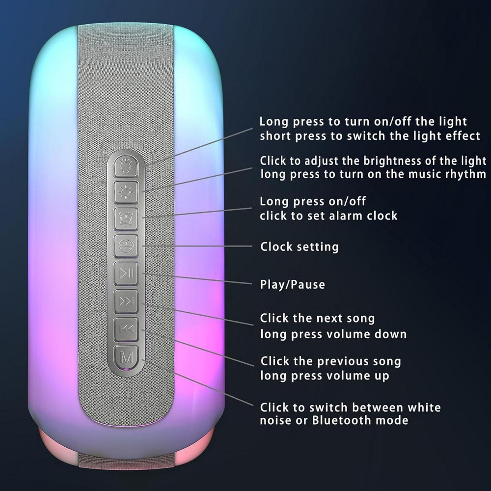 Музична смарт-колонка JOVELL A1 Ракушка: Bluetooth, RGB-підсвітка, будильник, білий шум та HD-звук Київ - фото 16