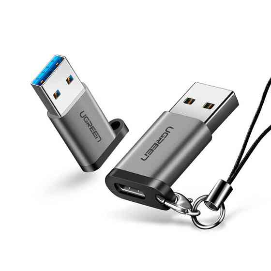 Переходник-адаптер USB 3.0 к Type-C Ugreen US276 (Темно-серый) Николаев