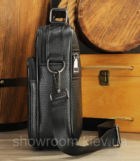 Кожаная вместительная сумка средних размеров Leather Collection (5055) Киев - изображение 2