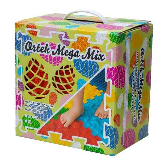 Набір масажних килимків "Мега Мікс" Ортек 10175-OTK 16 елементів, 27x28 см Вінниця