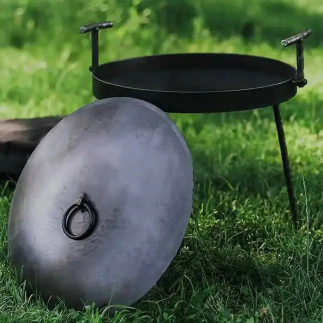 Сковорода з диска борони для багаття 50 см з кришкою для пікніка, диск для смаження Київ - фото 1