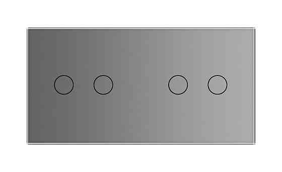 Розумний сенсорний ZigBee вимикач 4 сенсора (2-2) Livolo сірий скло (VL-C702Z/C702Z-15) Коломыя