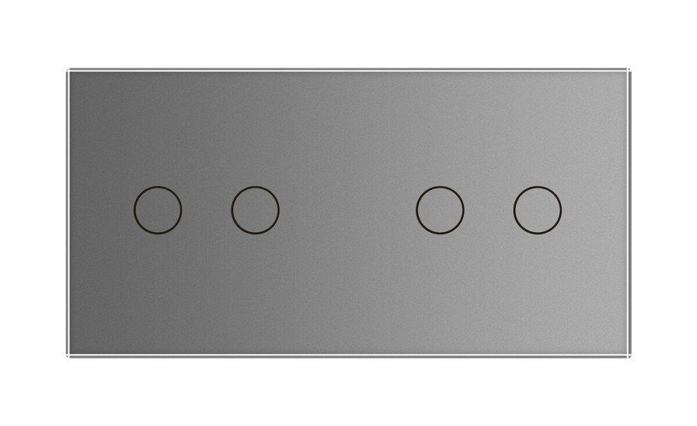 Розумний сенсорний ZigBee вимикач 4 сенсора (2-2) Livolo сірий скло (VL-C702Z/C702Z-15) Коломыя - изображение 2