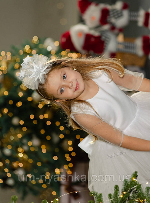 Белое платье со съёмным шлейфом 116-128 Кривой Рог - изображение 4