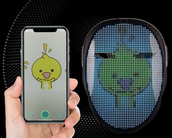 Маска интерактивная Cyber ​​Face с LED экраном для вечеринки и праздника Киев