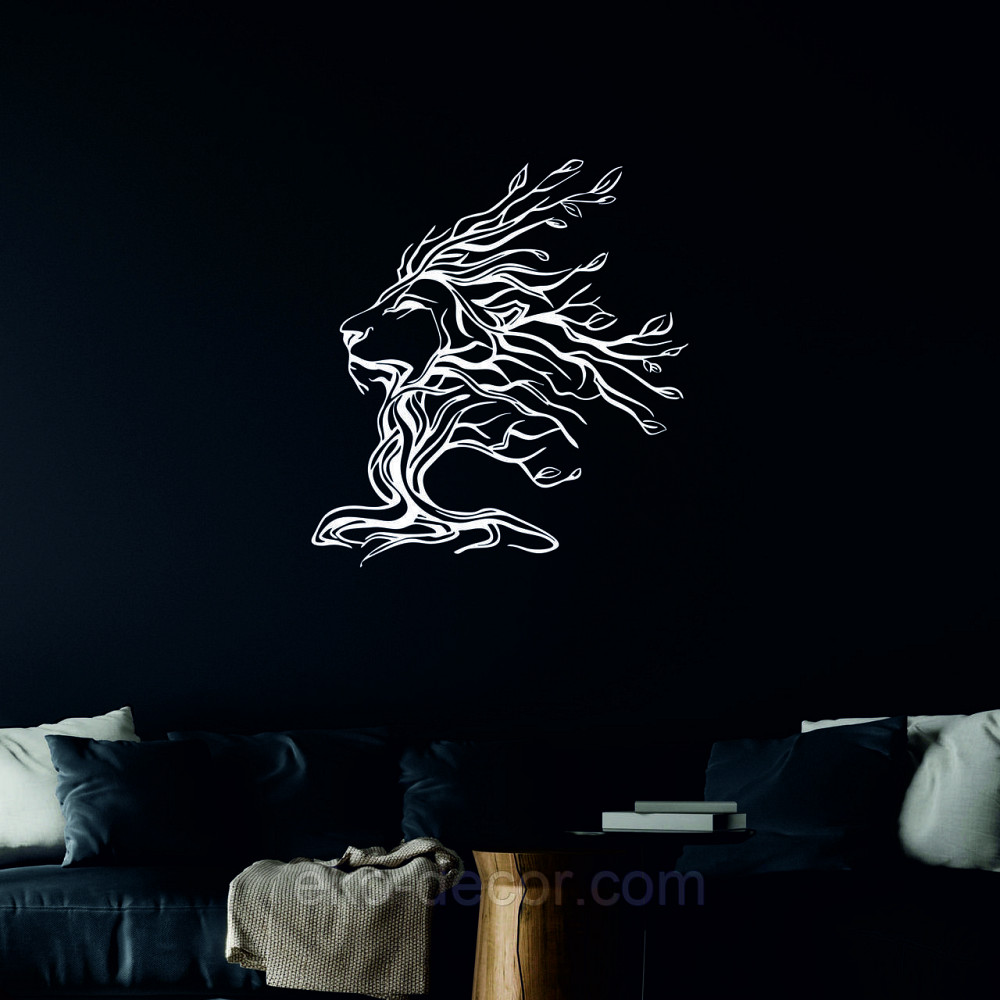 Декоративное настенное 3D Панно «Лев» Декор на стену с объемом 90*83 см, Белый Киев - изображение 6