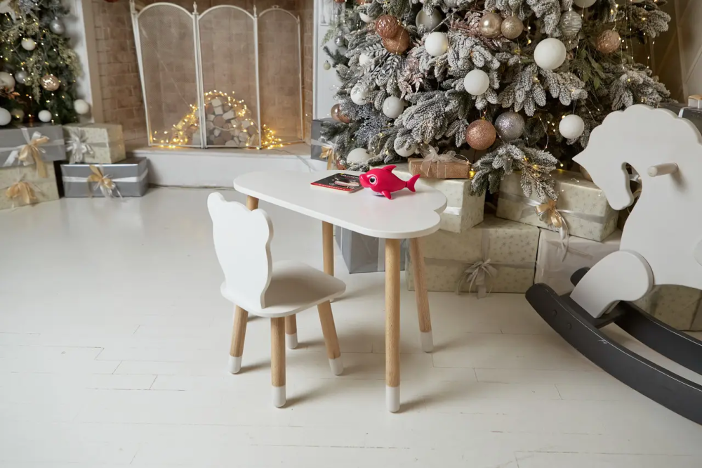 Дитячий столик Хмара та стільчик Ведмедик білий Київ - фото 9