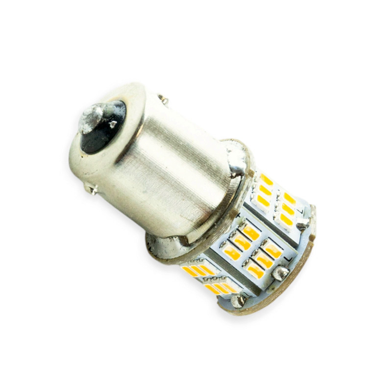 Автолампа светодиодная А 12-21 YELLOW 54 SMD 3014 смещен. цоколь Мукачево - изображение 1