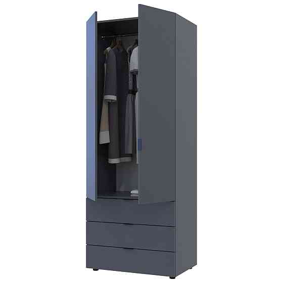 Шкаф распашной для одежды Doros Гелар 77,5х49,5х203,4 см Графит (DRS-011107) Львов