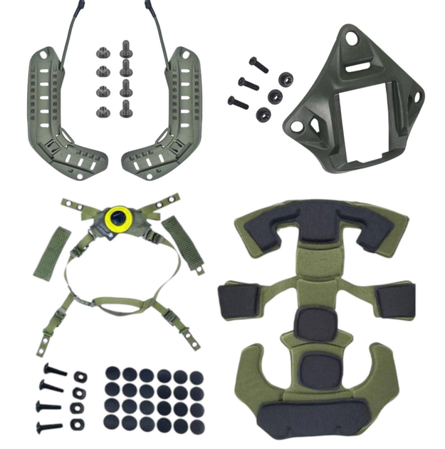 Обвіс для шолома FAST підвісна система + захисні подушки + бічні рейки ARC + шрауд (Оливковий) Вінниця - фото 1