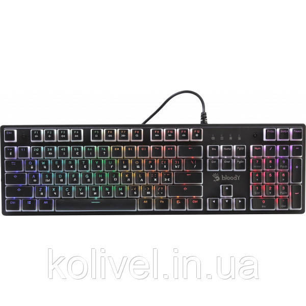 Клавіатура ігрова механічна A4Tech Bloody S510R, червоні світчі, RGB підсвічування клавіш, USB (S510R Bloody Київ - фото 1