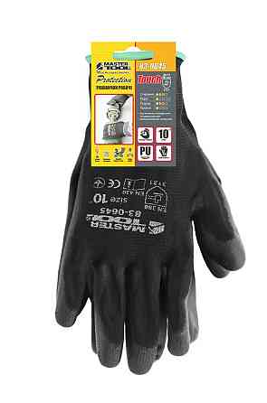 MASTERTOOL Рукавички безшовні трикотажні MASTERTOOL з поліуретановим покриттям долоні 10" 25-26 Коломия