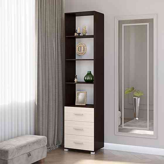 Шкаф-пенал открытый с ящиками Эверест Бриз-16 венге + дуб молочный (DTM-2283) Днепр