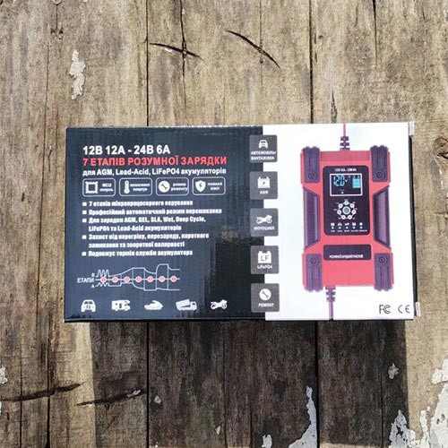 Розумний зарядний пристрій авто акумуляторів 12В-12А 24В-6А РК FOXSUR FBC122412D Вінниця - фото 5