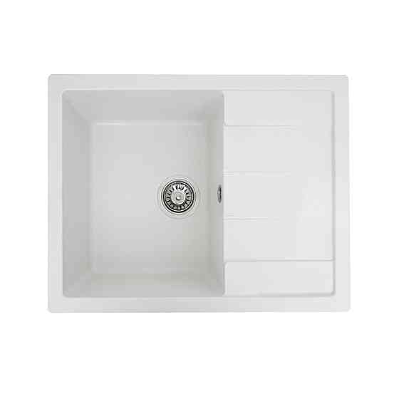 Гранітна мийка для кухні VALESO INTENSO 6550 матова Білосніжна Коломыя