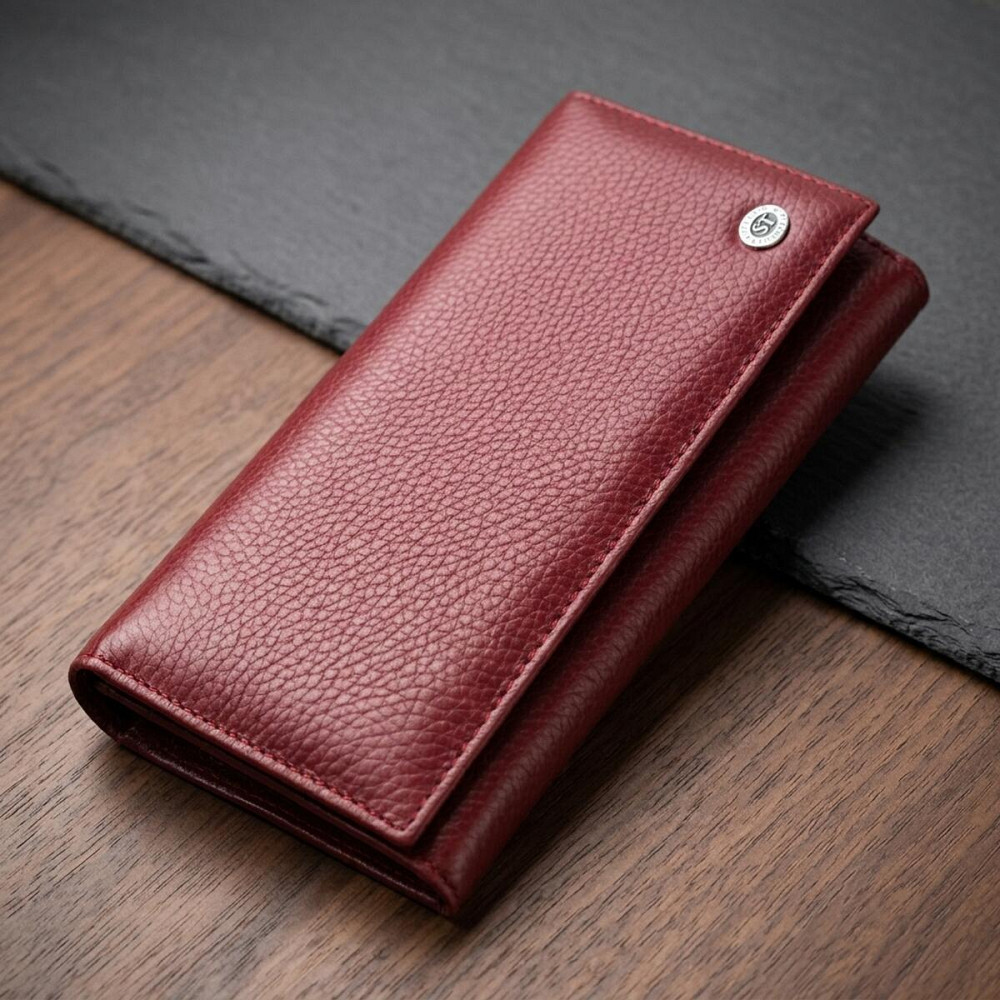 Практичный кошелек для женщин из натуральной кожи ST Leather 23098 Бордовый Киев - изображение 11