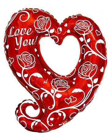 Велике серце з трояндами LOVE YOU Розмір: (32 “) 80 см Київ