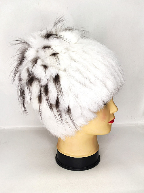 Шапка меховая женская водопад Rex Кристина Белый Харьков - изображение 1