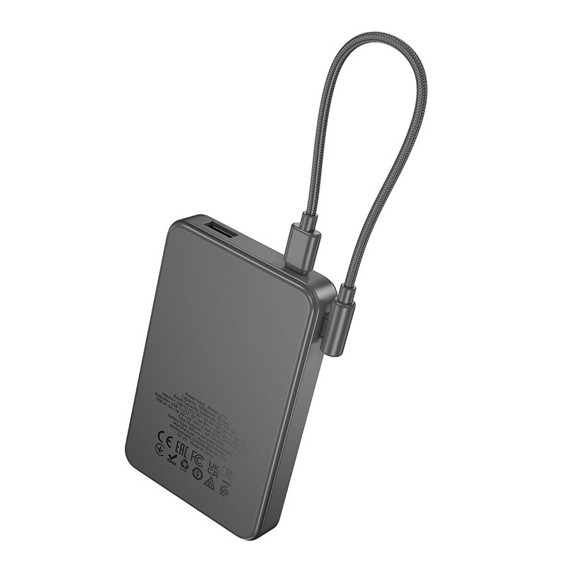 Павербанк 10000 mAh HOCO J170 Starlight 22.5W+PD20W быстрая зарядка кабель в комплекте серый металлик power bank повербанк Одесса - изображение 16