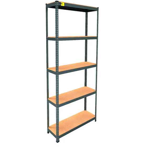 Металлический стеллаж Emby Light Series (размер 2400х900x300мм) 5 полок ДСП до 100кг Черный Винница
