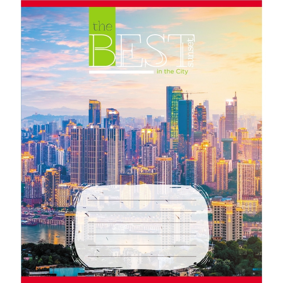 Зошит загальний "Захід сонця у місті" 096-630190K-2 в клітинку, 96 аркушів Вінниця - фото 1