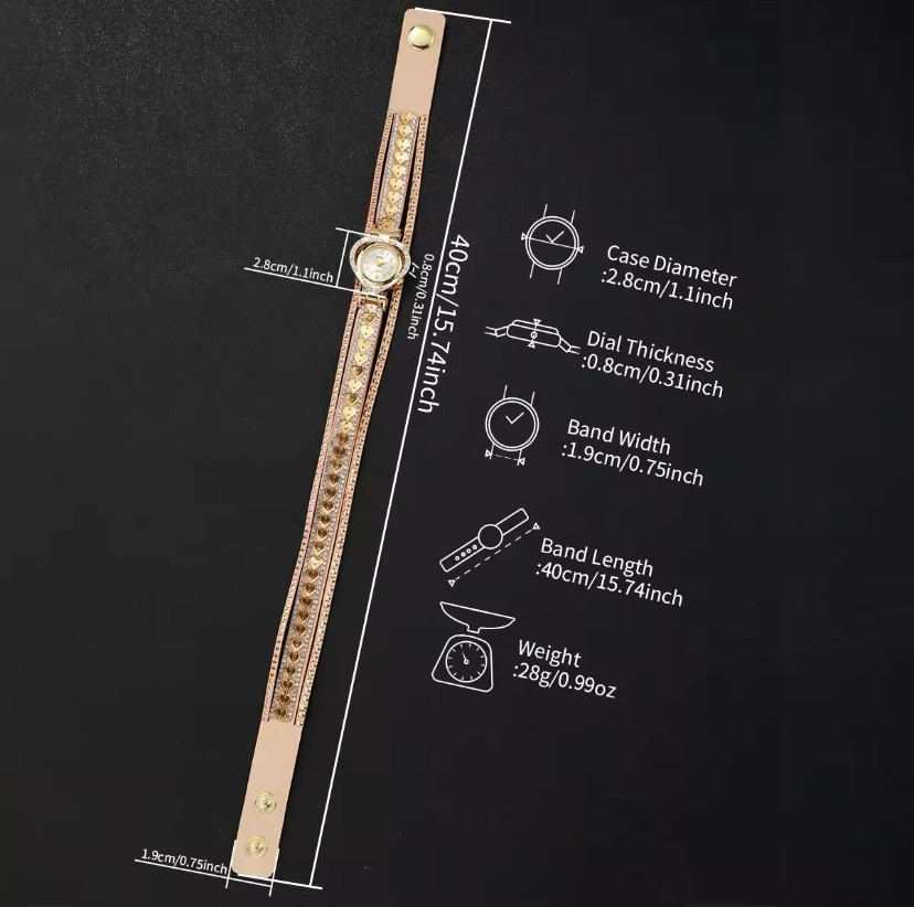 Годинник жіночий у вигляді Серця наручний годинник з браслетом зі шкіри чорний Київ - фото 4