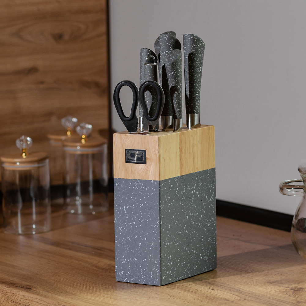 TS Kitchen Набір кухонних ножів з ножицями і мусатом для кухні 5 штук 33.5/30/31/24.5/21.5 см с Киев - изображение 2