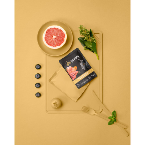 Корм влажный Savory Sterilised Cat Pouch Turkey and Carrot in Jelly для стерилизованных кошек с индейкой и морковью в желе 85 Киев - изображение 5