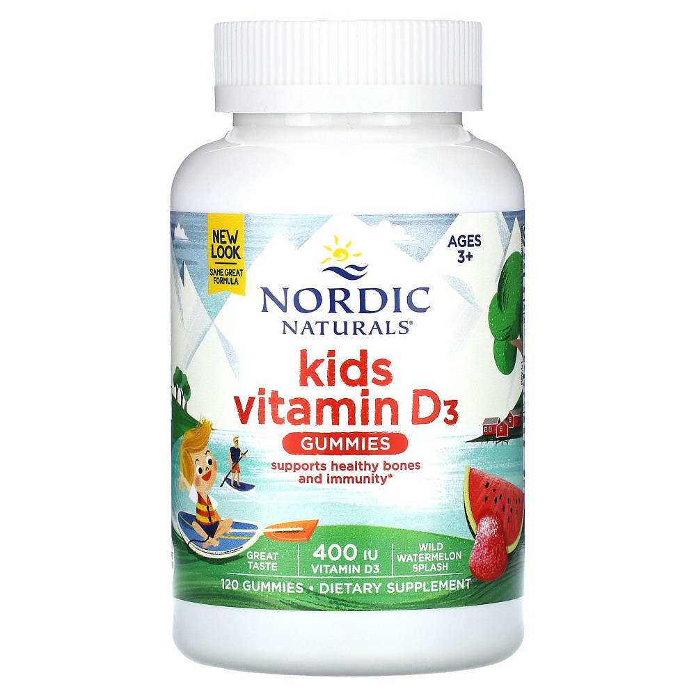 Вітамін Д3 для дітей (Vitamin D3 Gummies KIDS) 400 МО 120 жувальних цукерок зі смаком кавуна Київ - фото 1