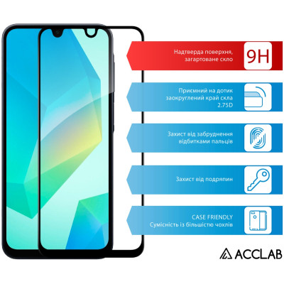 Скло захисне ACCLAB Full Glue Samsung A16 Black (1283126598821) Вінниця - фото 3