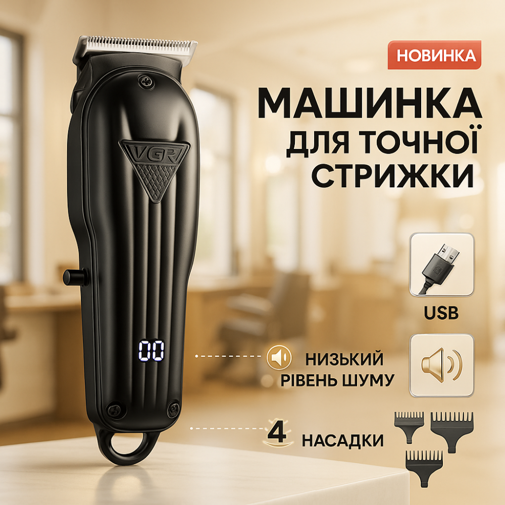 Аккумуляторная машинка для стрижки с хорошим дизайном VGR V-982, Машинка для стрижки на аккумляторная TJ-31 Львов - изображение 20