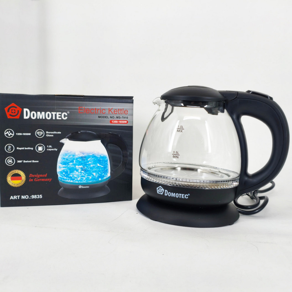 Скляний електрочайник Domotec MS-7910 1л 1650Вт з LED підсвічуванням DE-32 Львів - фото 18